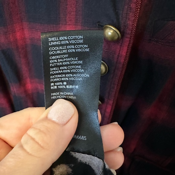 We The Free Red and Black Plaid Long Coat - Picture 8 of 10